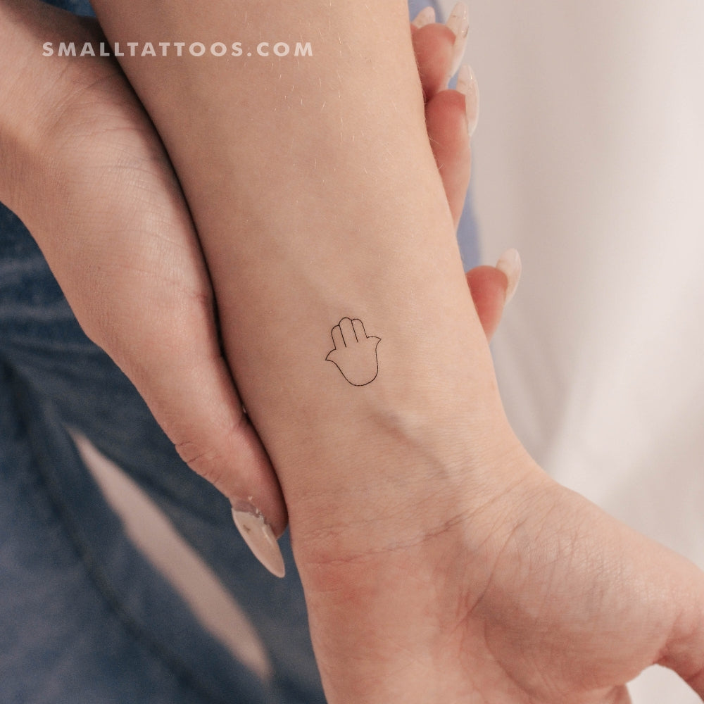 Tatuaje temporal minimalista de Hamsa (juego de 3)