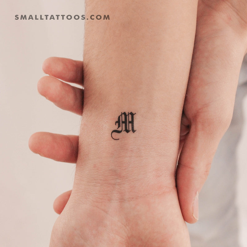 M Lowercase Typewriter Letter Temporary Tattoo (Set of 3) – Small Tattoos