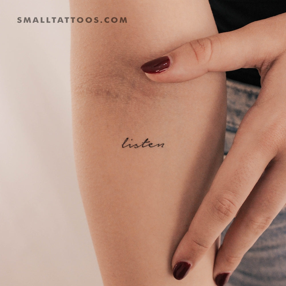 Tatuaje temporal «Escucha» (juego de 3)