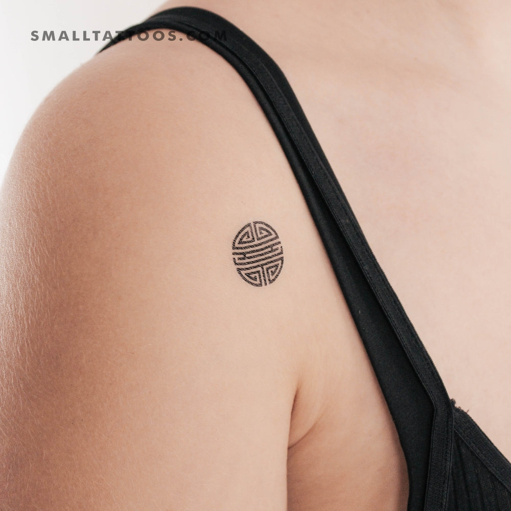 Tatuaje temporal del símbolo de longevidad Shou - Juego de 3