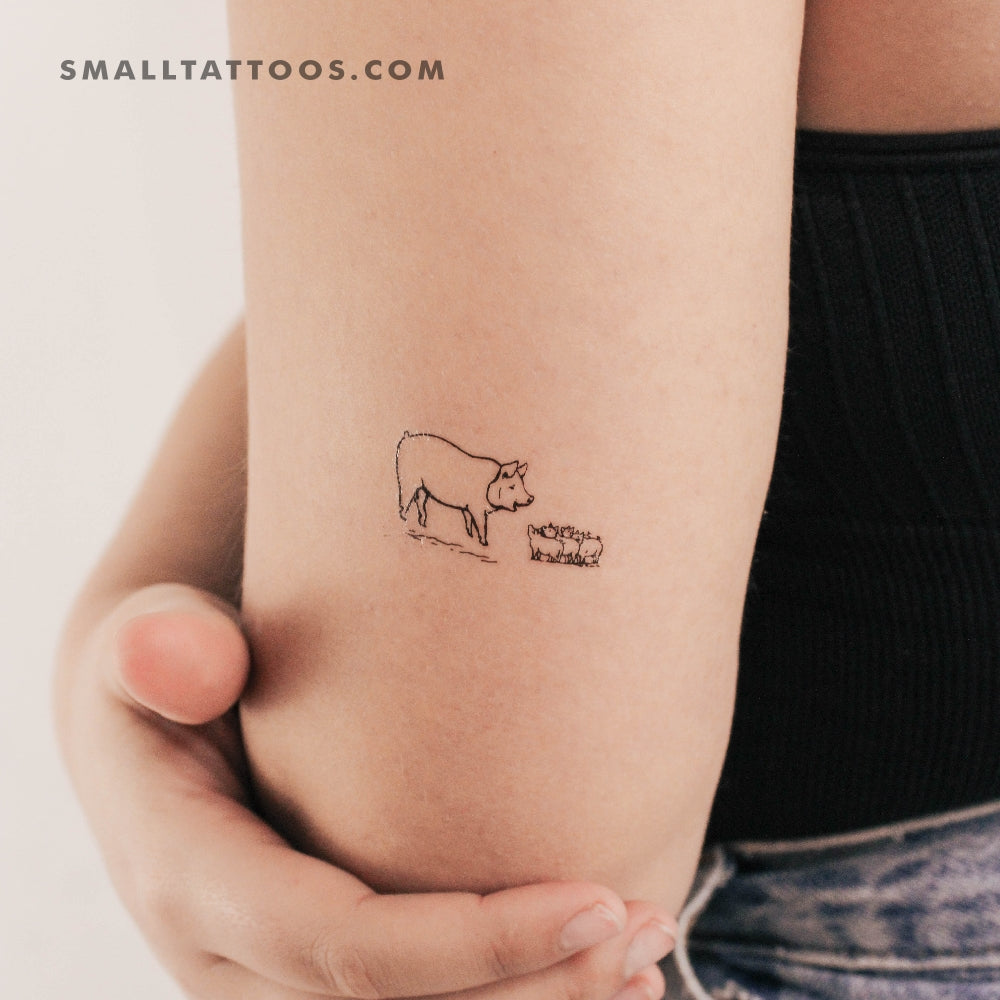 Tatuaje temporal de familia de cerdos (juego de 3)