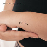 Braille Peace Temporary Tattoo - Set of 3