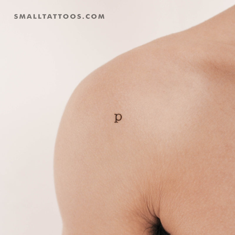 P Lowercase Typewriter Letter Temporary Tattoo (Set of 3)