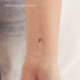 P Uppercase Typewriter Letter Temporary Tattoo (Set of 3)