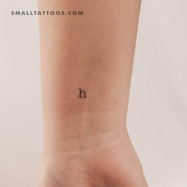 H Lowercase Typewriter Letter Temporary Tattoo (Set of 3)