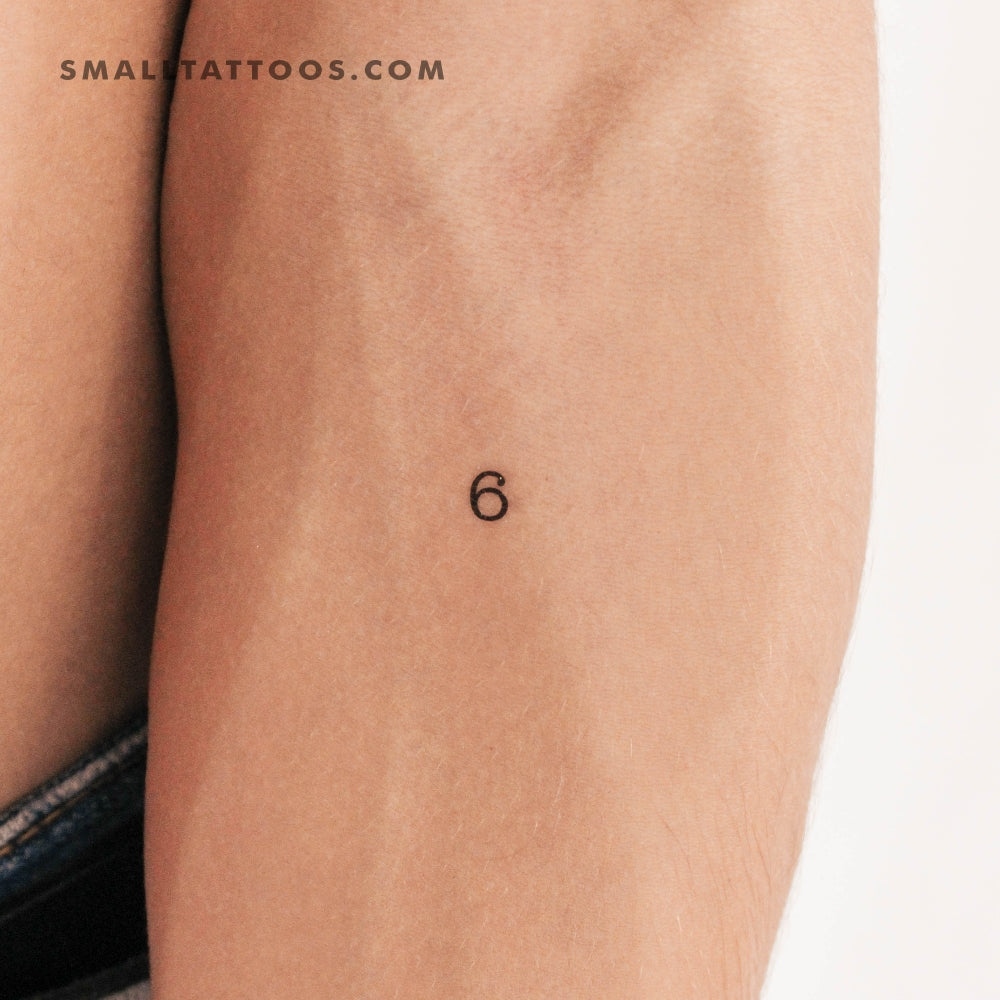 Tatuaje temporal del número 6 (juego de 3)