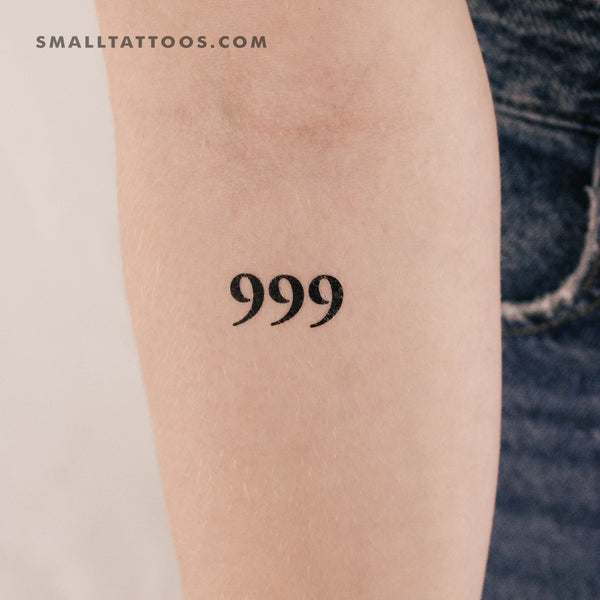 999 Angel Number Temporary Tattoo (Set of 3)