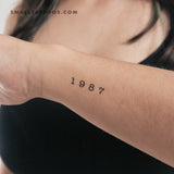 1987 Birth Year Temporary Tattoo (Set of 3)