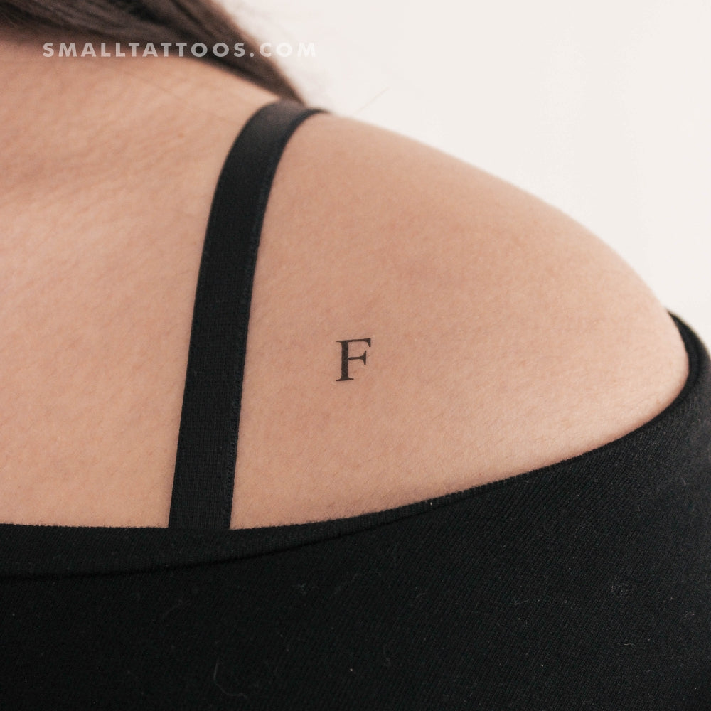 Tatuaje temporal de la letra F mayúscula con serifa (juego de 3)