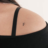 F Uppercase Serif Letter Temporary Tattoo (Set of 3)