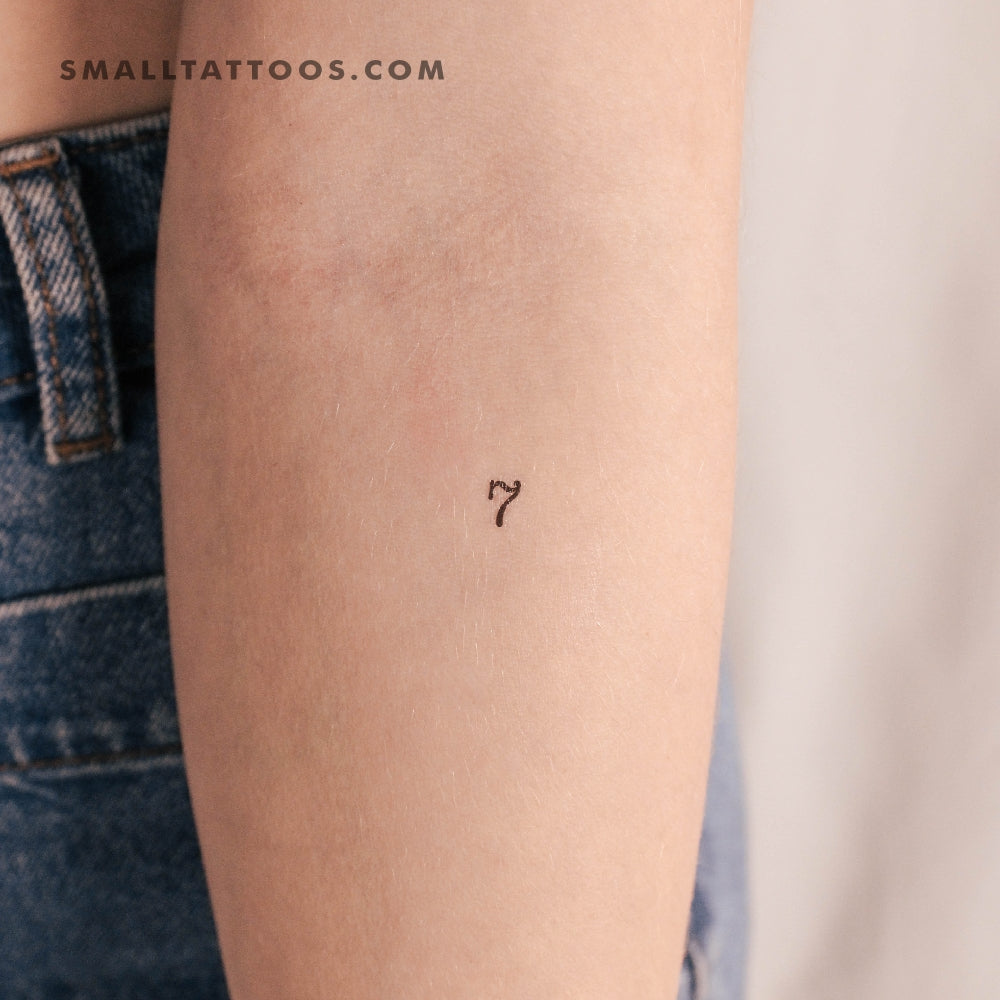 Tatuaje temporal del número 7 (juego de 3)