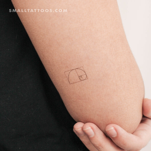 Small Golden Spiral Temporary Tattoo (Set of 3)