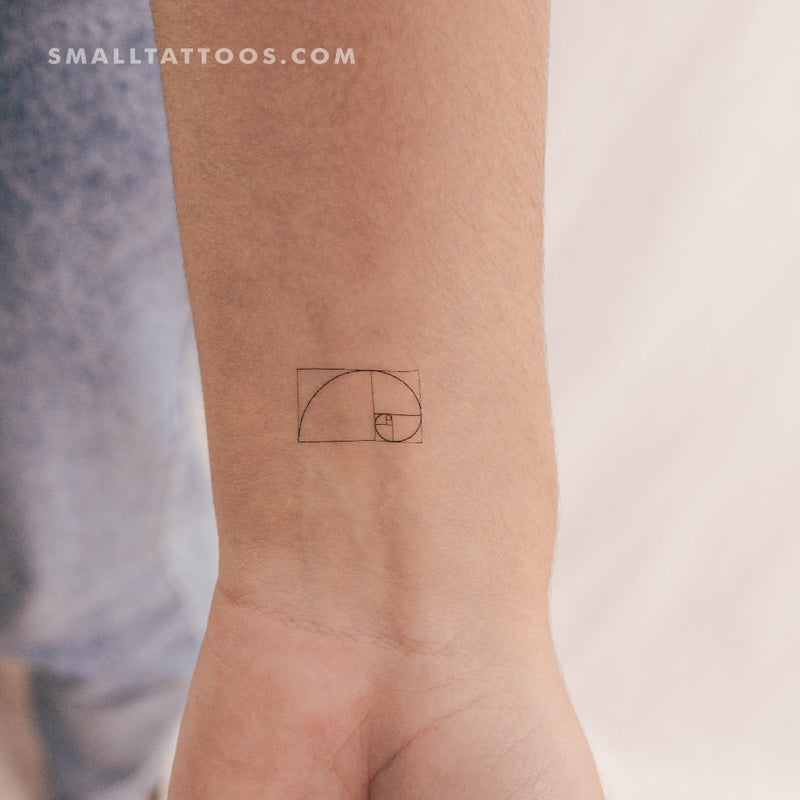 Small Golden Spiral Temporary Tattoo (Set of 3)