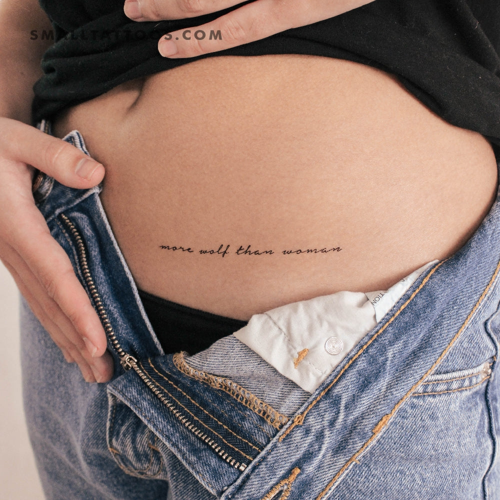 Tatuaje temporal "Más lobo que mujer" (juego de 3)