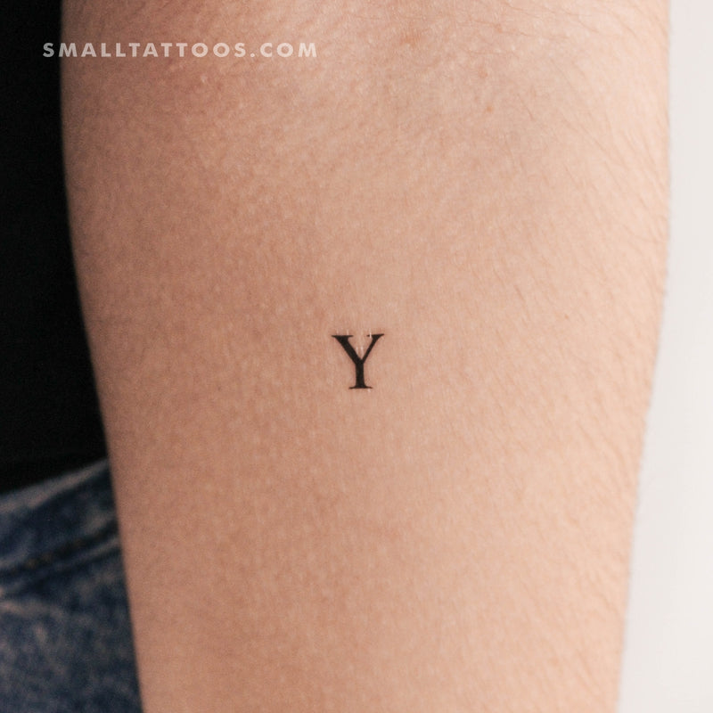 Y Uppercase Serif Letter Temporary Tattoo (Set of 3)