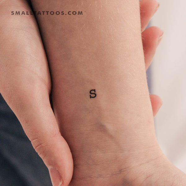 S Lowercase Typewriter Letter Temporary Tattoo (Set of 3)