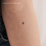 S Lowercase Typewriter Letter Temporary Tattoo (Set of 3)