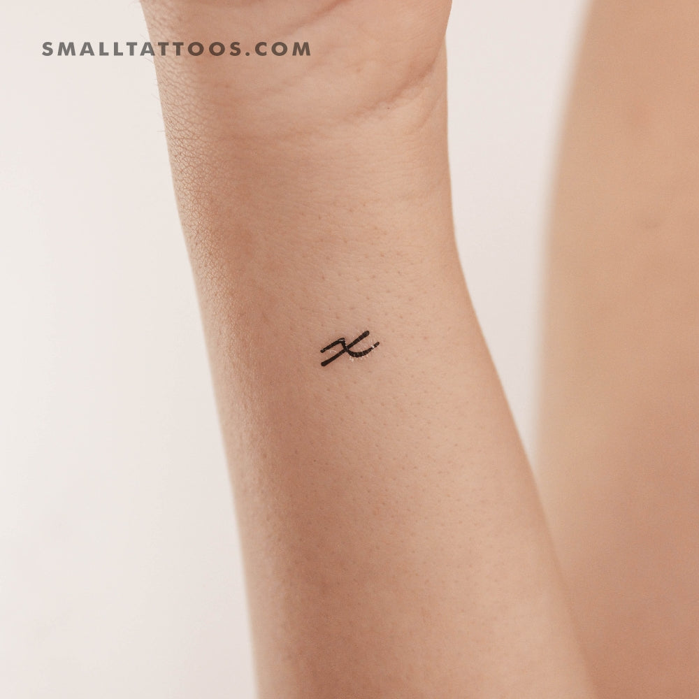 X Handwritten Letter Temporary Tattoo (Set of 3)