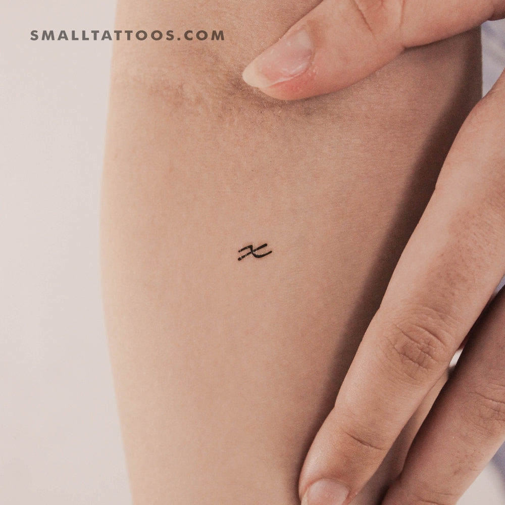 X Handwritten Letter Temporary Tattoo (Set of 3)