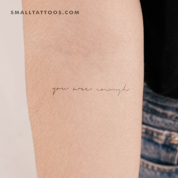 Handwritten Font You Are Enough Temporary Tattoo (Set of 3)