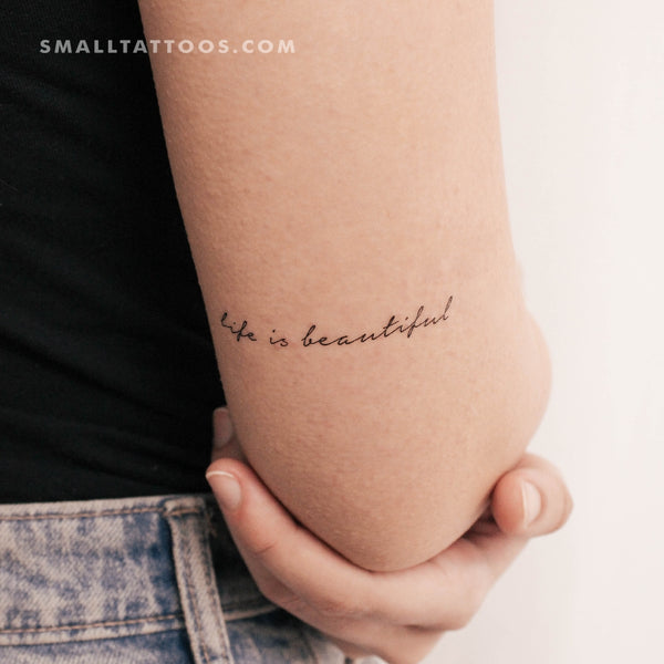 Life Is Beautiful Temporary Tattoo (Set of 3)