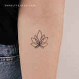 Line Lotus Temporary Tattoo (Set of 3)