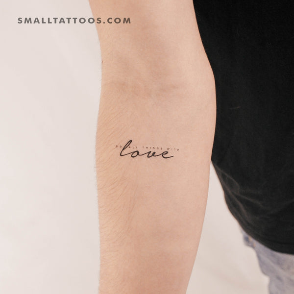 Do All Things With Love Temporary Tattoo - Set of 3 – Small Tattoos