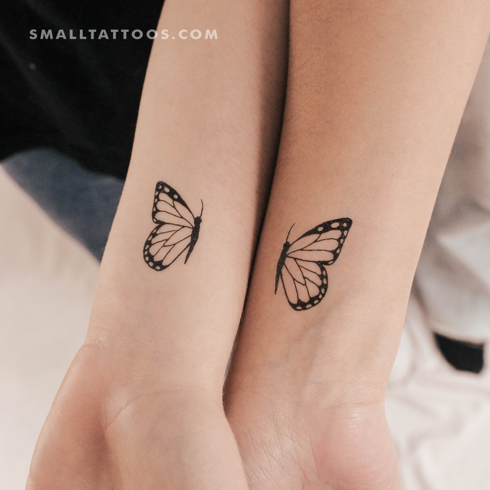 Tatuajes temporales de medias mariposas a juego (juego de 3)