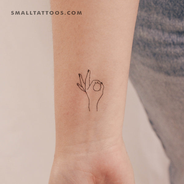 OK Gesture Temporary Tattoo (Set of 3)