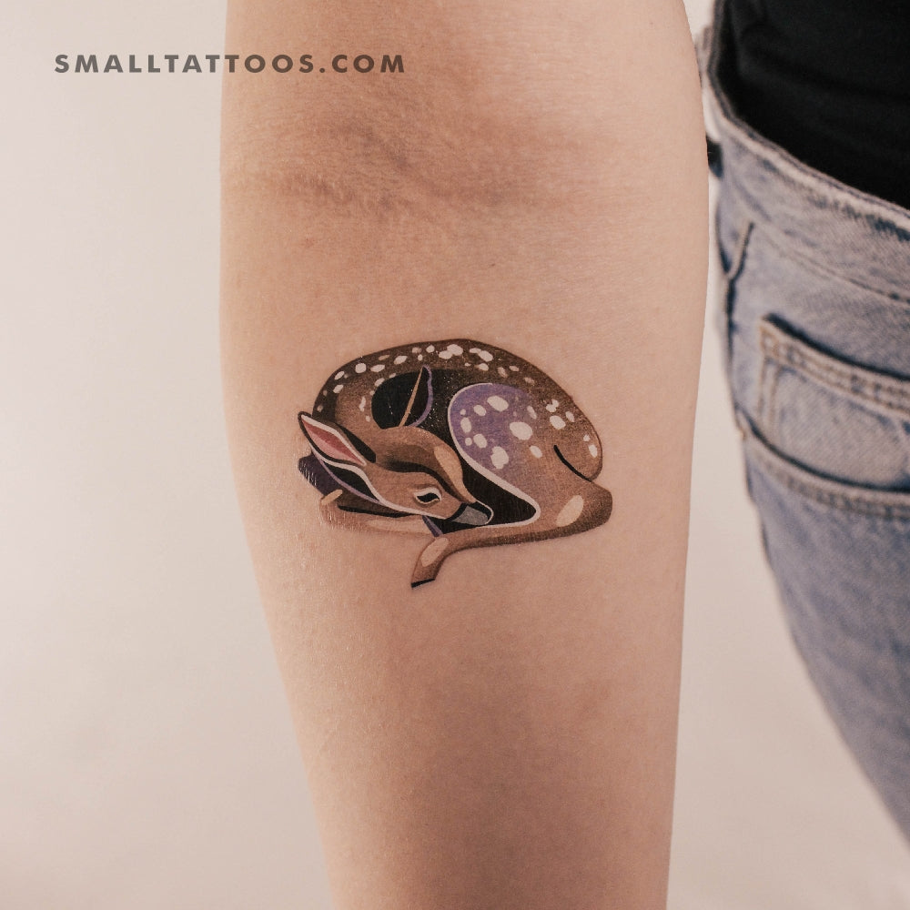 Tatuaje temporal de cervatillo de Ann Lilya (juego de 3)