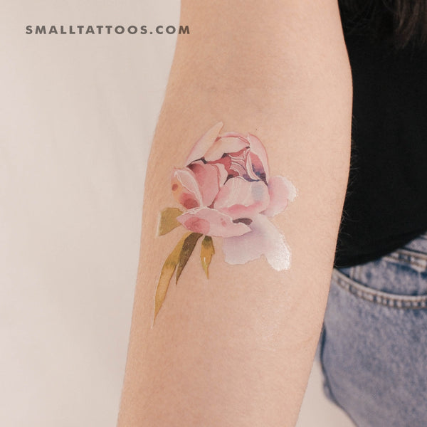 Light Pink Peony By Ann Lilya Temporary Tattoo (Set of 3)