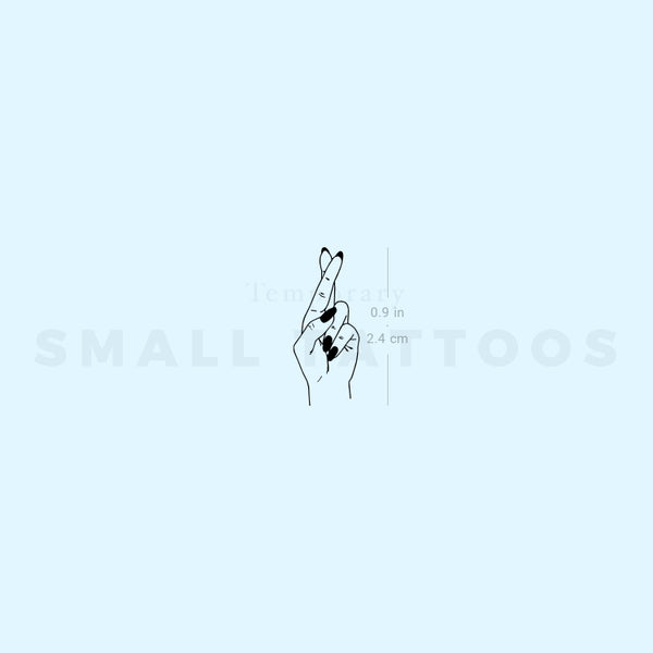 Small Crossed Fingers Temporary Tattoo (Set of 3)