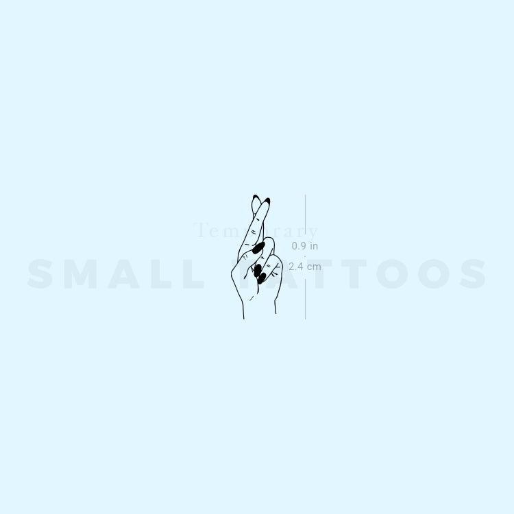Small Crossed Fingers Temporary Tattoo (Set of 3)