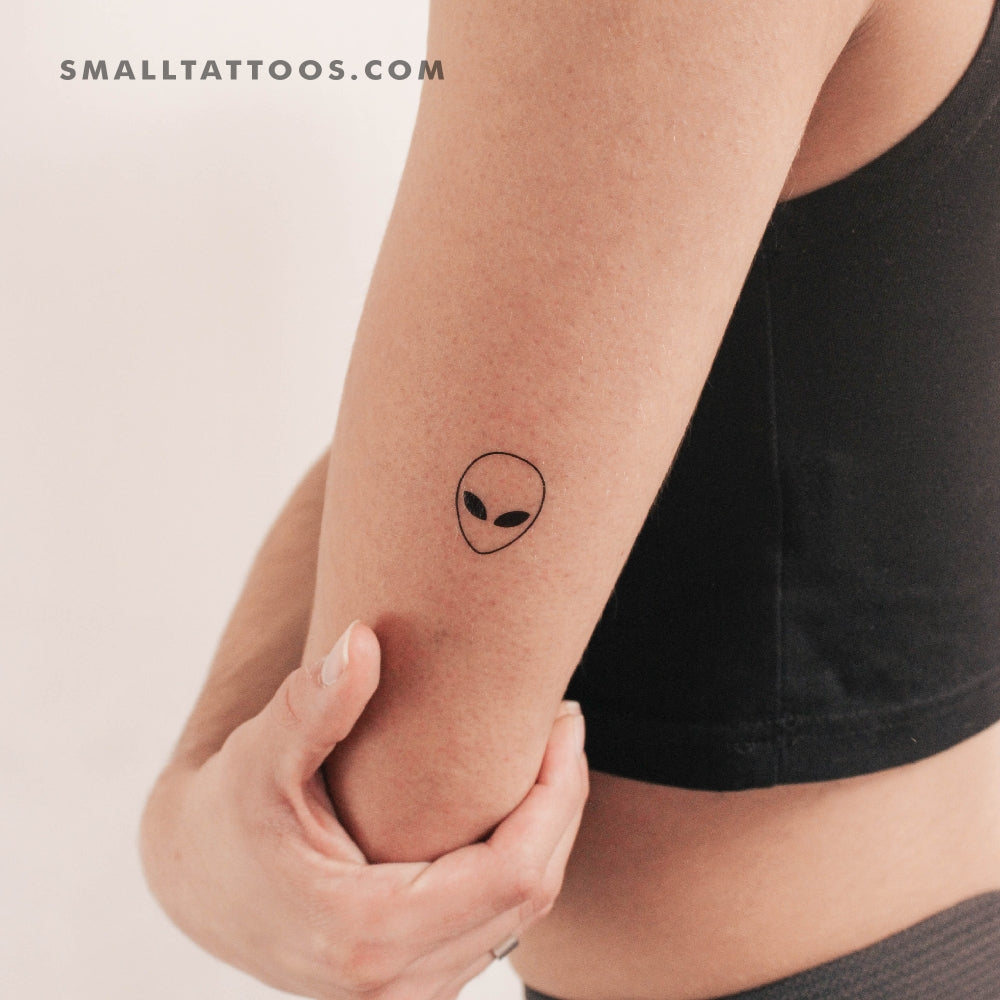 Tatuaje temporal de cabeza de extraterrestre (juego de 3)
