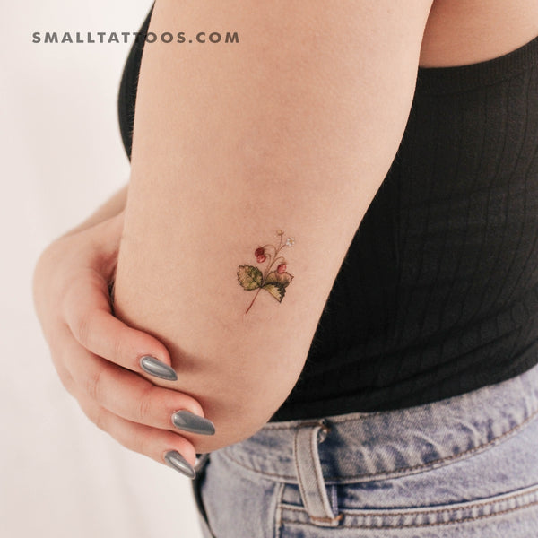 Small Wild Strawberries By Ann Lilya Temporary Tattoo (Set of 3)