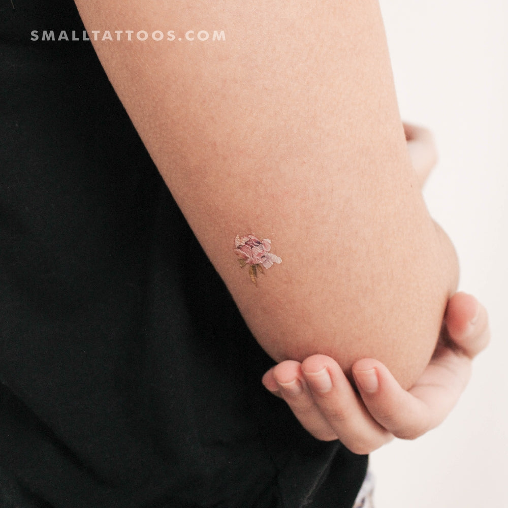 Tatuaje temporal de peonía rosa pequeña de Ann Lilya (juego de 3)