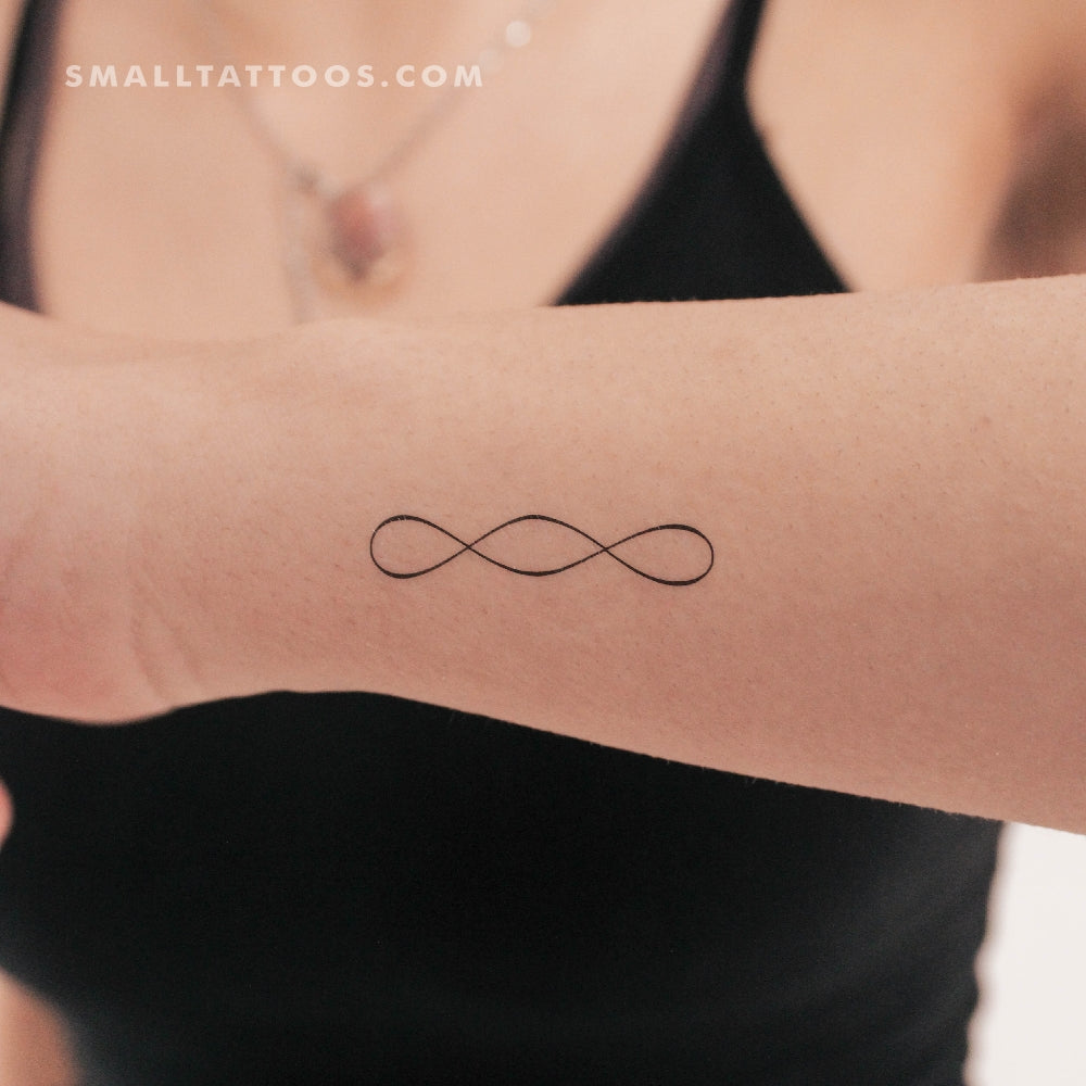 Tatuaje temporal del símbolo del infinito doble (juego de 3)