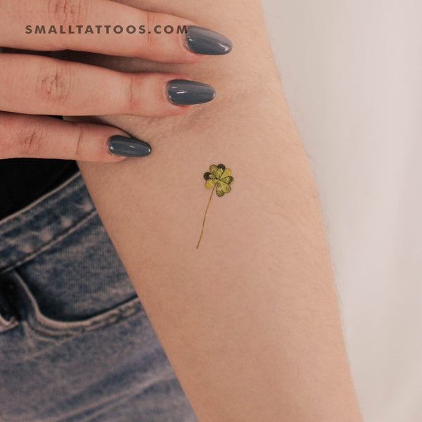 Small 4 Leaf Clover By Ann Lilya Temporary Tattoo (Set of 3)