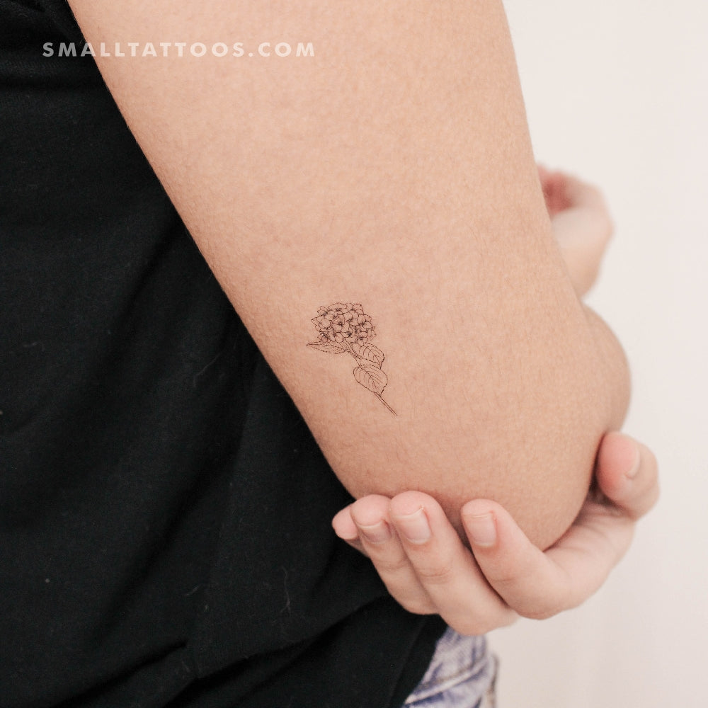 Tatuaje temporal de hortensia (juego de 3)