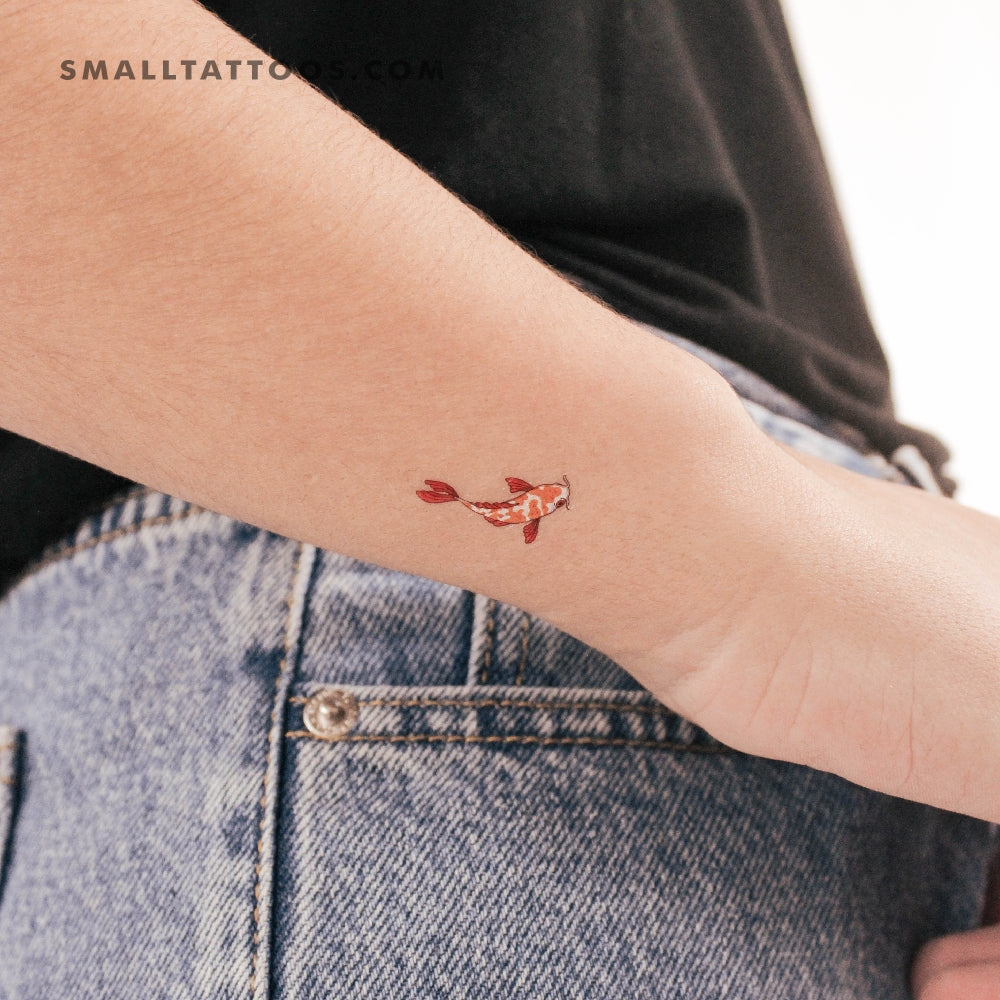 Tatuaje temporal de pez koi (juego de 3)