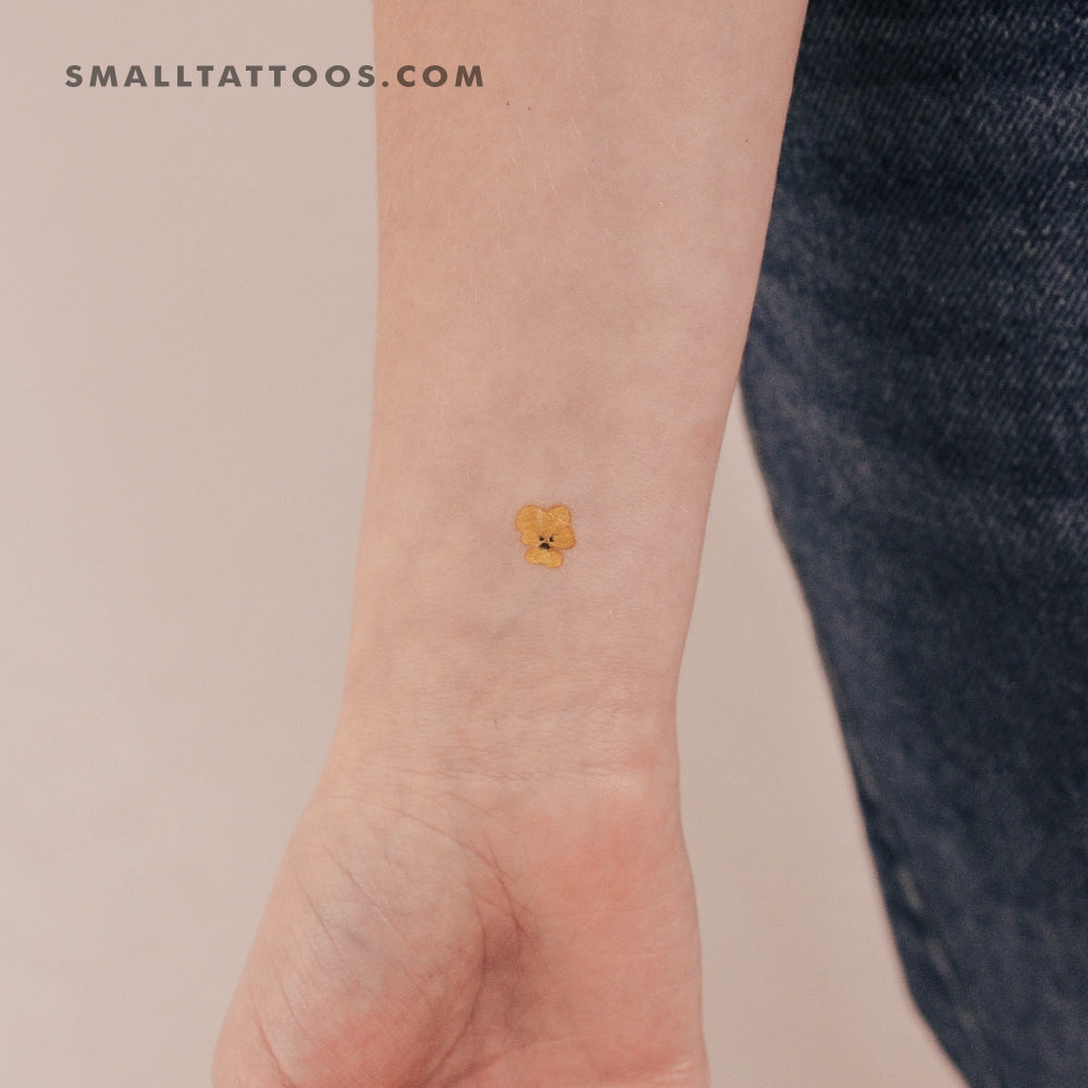Tatuaje temporal de pensamiento amarillo pequeño (juego de 3)