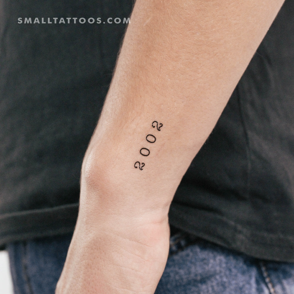 Tatuaje temporal del año de nacimiento 2002 (juego de 3)