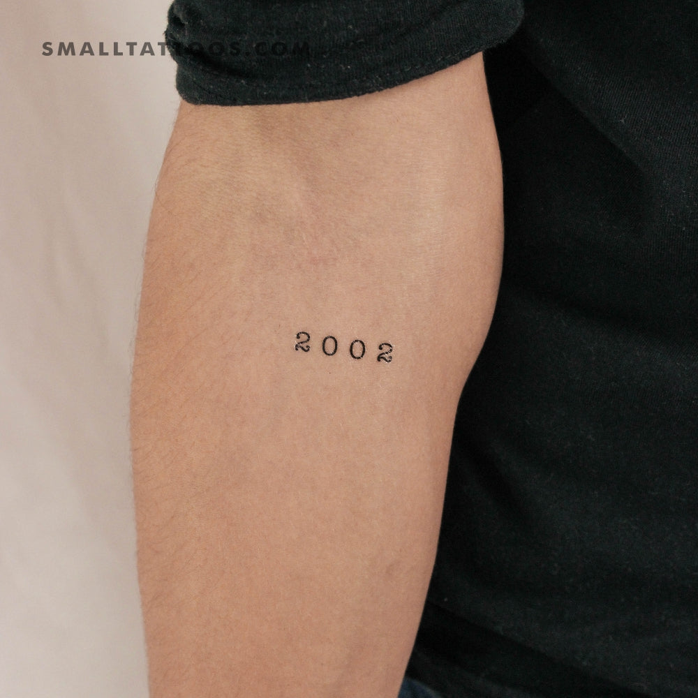 Tatuaje temporal del año de nacimiento 2002 (juego de 3)