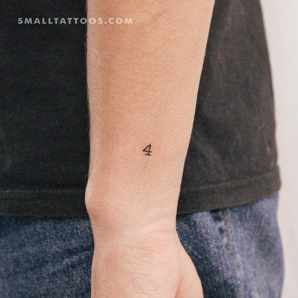 Number 4 Temporary Tattoo (Set of 3)