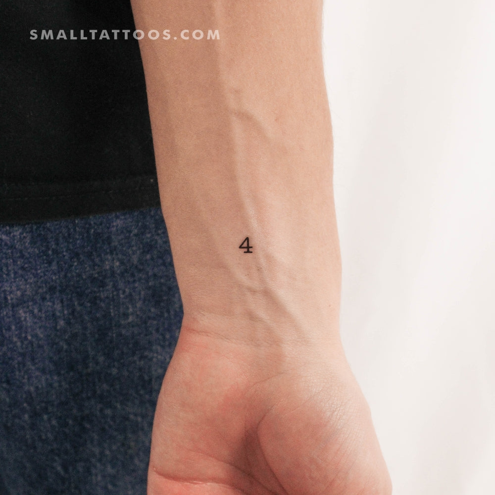 Number 4 Temporary Tattoo (Set of 3)