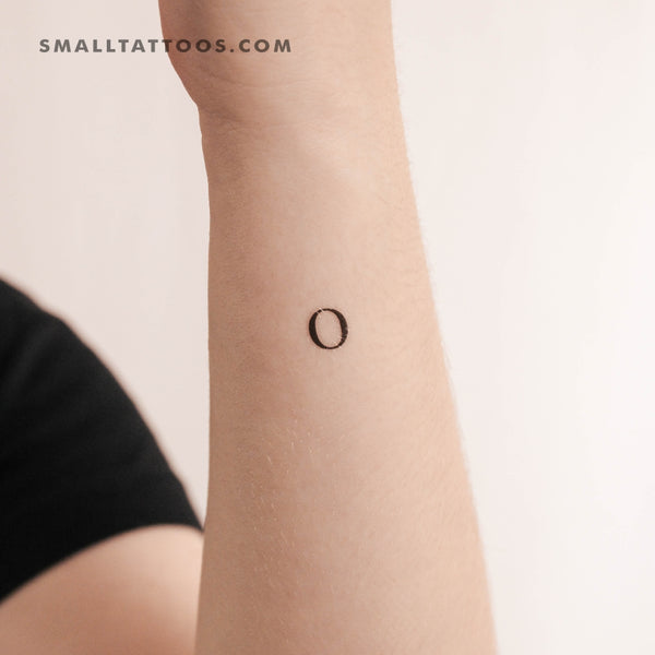 O Uppercase Serif Letter Temporary Tattoo (Set of 3)