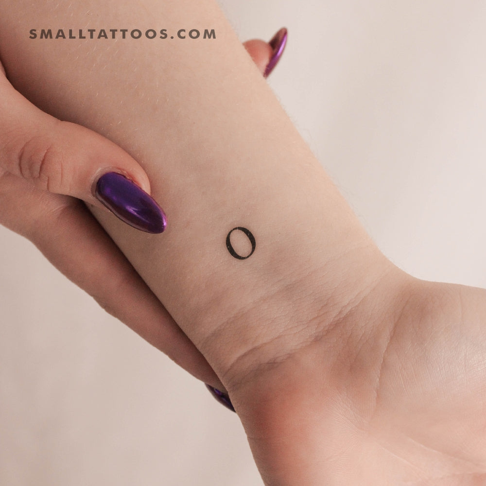 O Uppercase Serif Letter Temporary Tattoo (Set of 3)