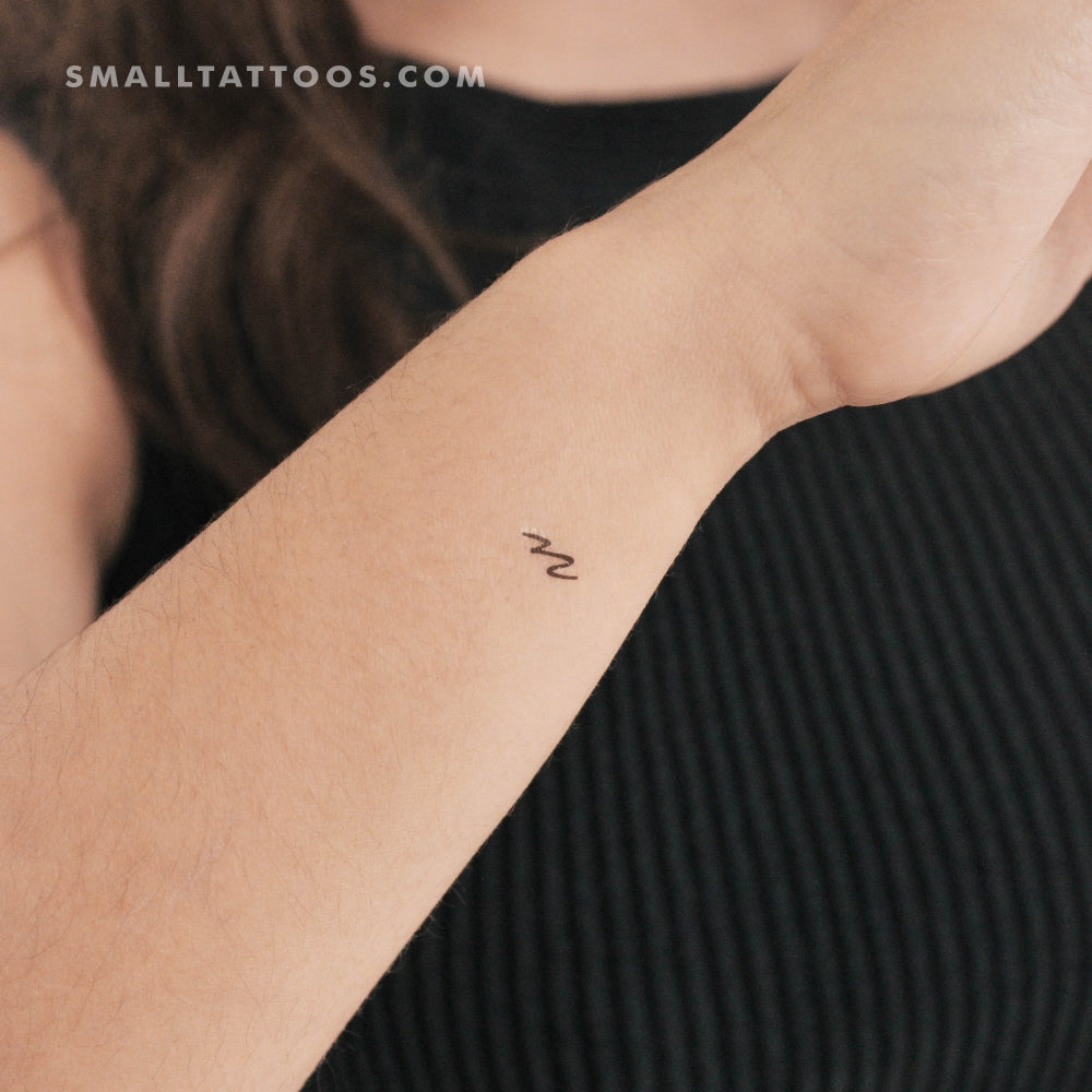 Tatuaje temporal de letra N escrita a mano (juego de 3)