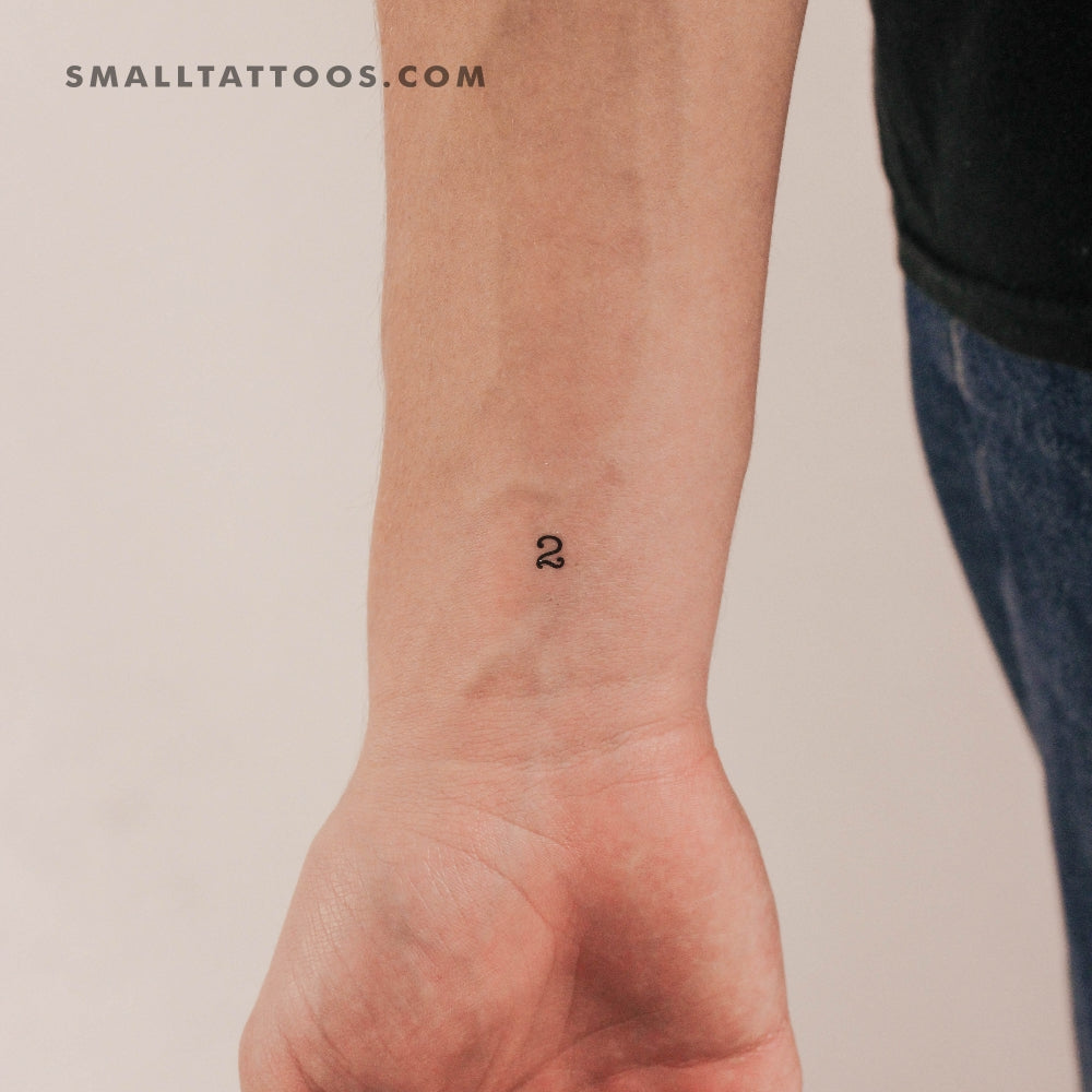 Tatuaje temporal del número 2 (juego de 3)