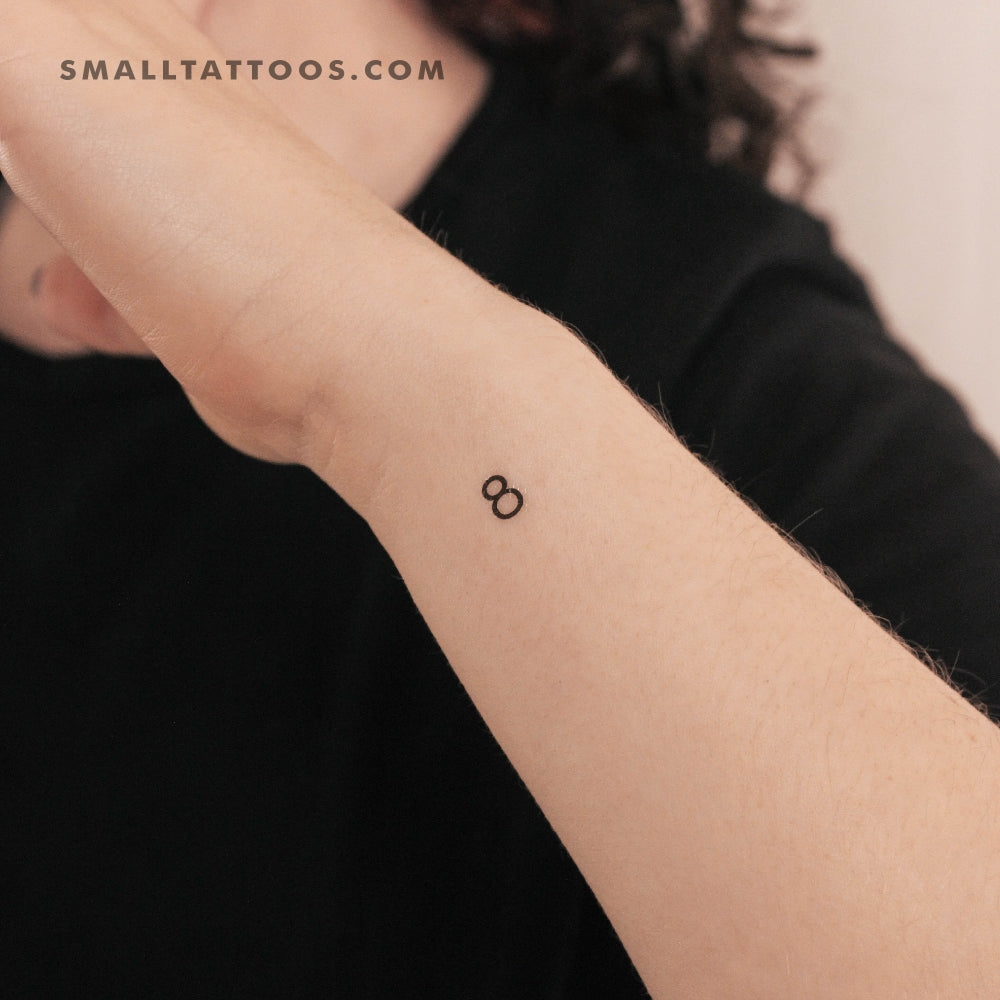 Tatuaje temporal del número 8 (juego de 3)